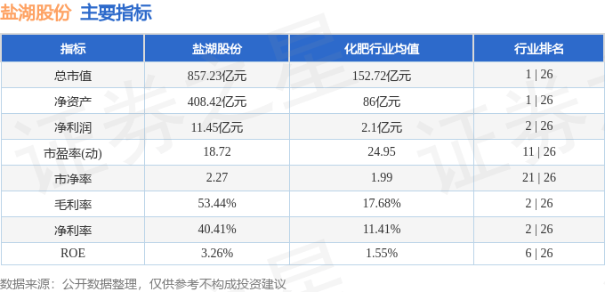 股票行情快报：盐湖股份（000792）6月10日主力资金净卖出594.68万元
