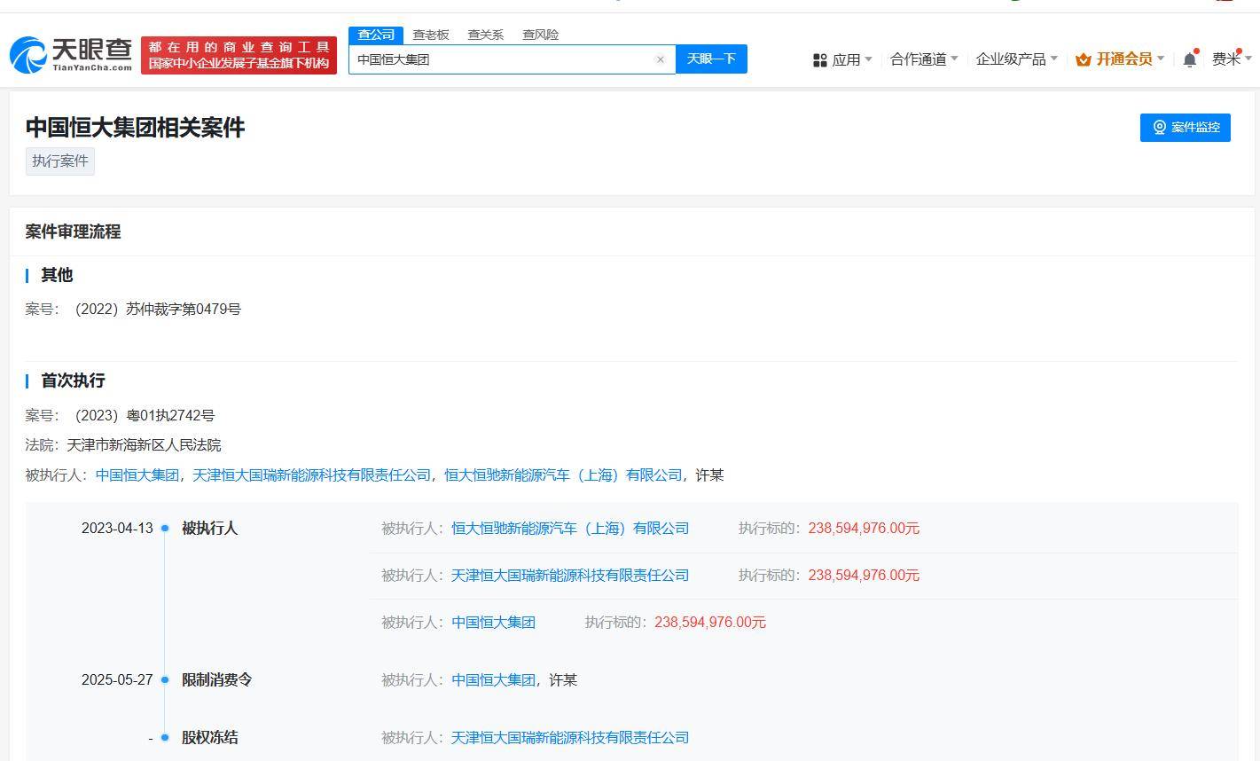 许家印及中国恒大因3.1亿案款被限消 许家印及中国恒大再被限高 许家印及中国恒大已多次被限高
